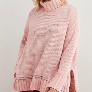 Hot pink American Eagle Chenille turtleneck
